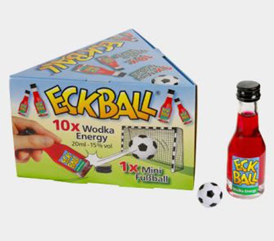 ECKBALL 10 x 20 ml und 1 Mini Fußball EM Spass