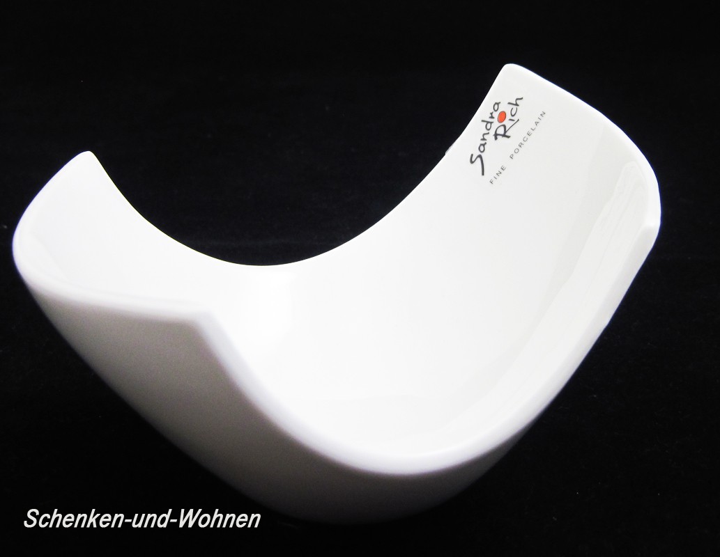 Dekoschale-Dipschale Lounge porzellain bowl white ca. 7 x 11 x 13 cm