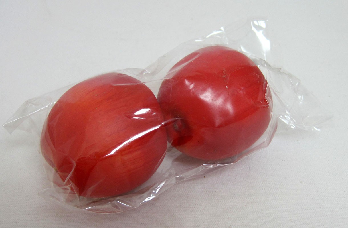 Deko- Apfel rot mit Stiel 2er-Set aus Kunststoff ca. 5 x 5,5 cm