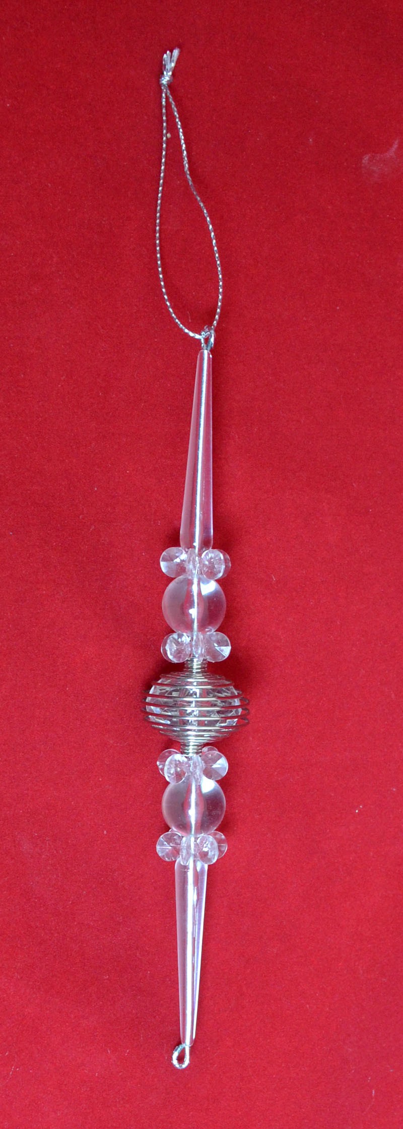 Christbaumschmuck Acrylglas/Metall silber 18 cm