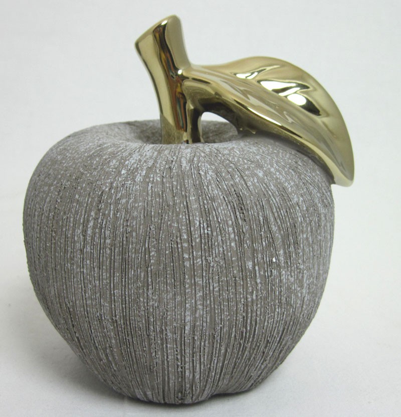 Keramik Deko-Apfel Sand-Gold, ca. 13,0x11x11cm H/B/T