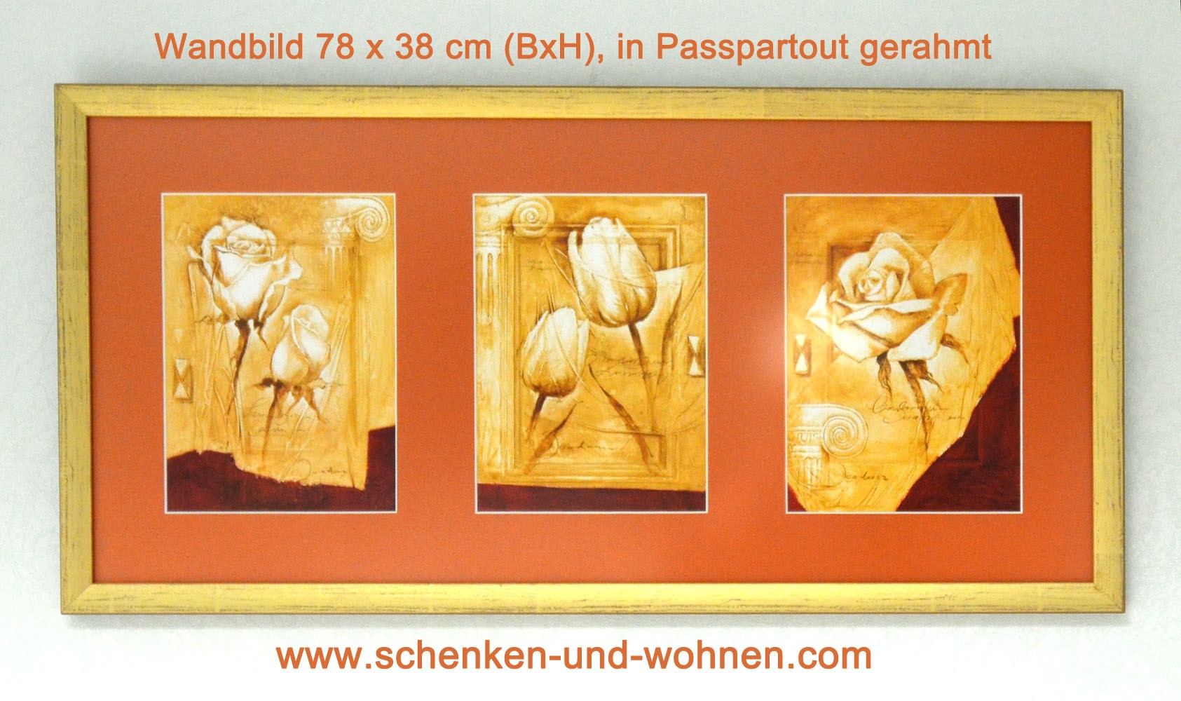 Wandbild 78 x 38 cm (BxH) in Passepartout (3) gerahmt