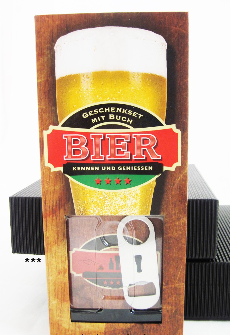  'Bier aus aller Welt: Geschenkset mit Buch, Bierdeckel und Öffner'