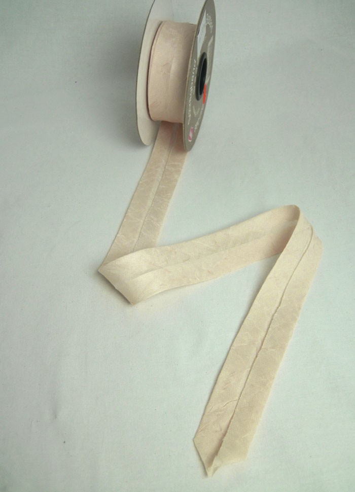 Einfassband/Schrägband-crash-Breite 20mm-gefalzt-creme - matt-Meterware