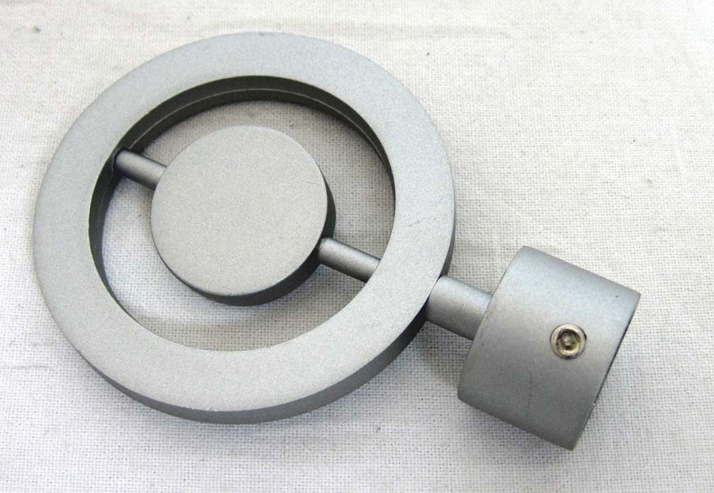 1x Endstück Kreis System 17 für Gardinenstangen Ø 16 mm Silber SUN collection