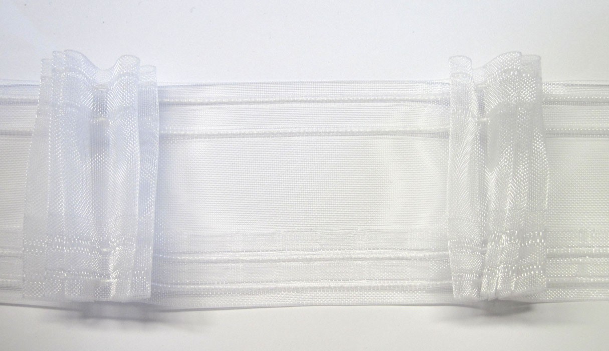 Gardinenband 5er Faltenband 80 mm voll-transparent 1:2,5 Rapport 32,6 cm
