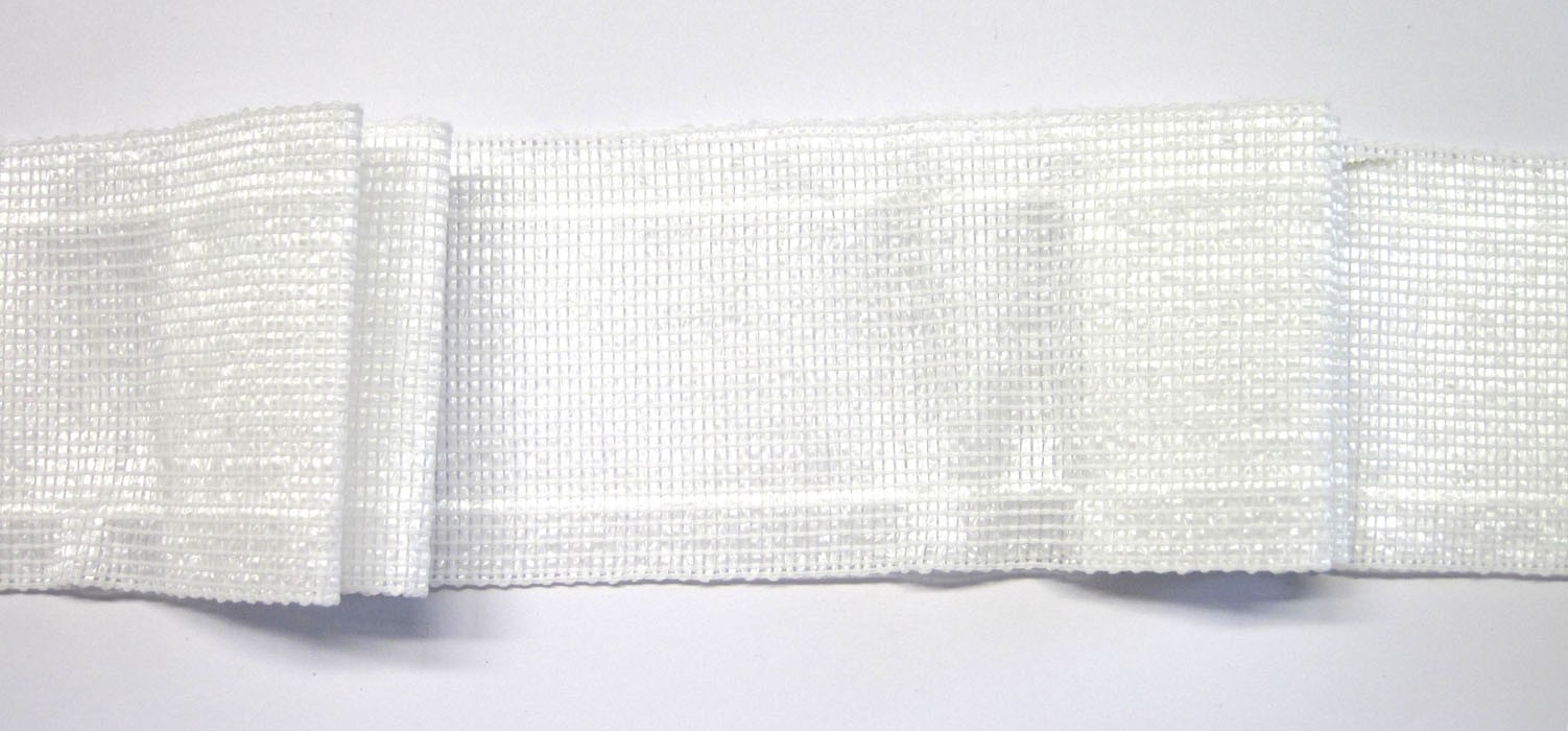 Gardinenband Flausch Flachfalte 50 mm Weiß 1:2 Rapport 19 cm