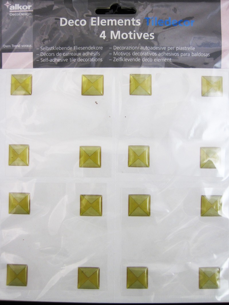Selbstklebende Fliesendekore Minifliese, Gelb ca. 1,6 cm x 1,6 cm