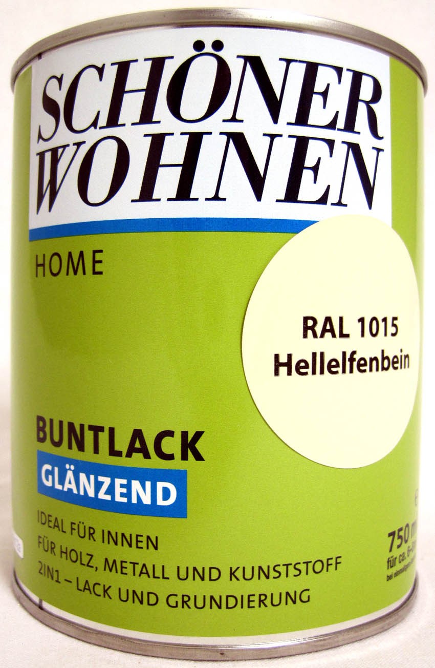 Home Buntlack - Acryllack, glänzend, RAL 1015 Hellelfenbein, 750 ml