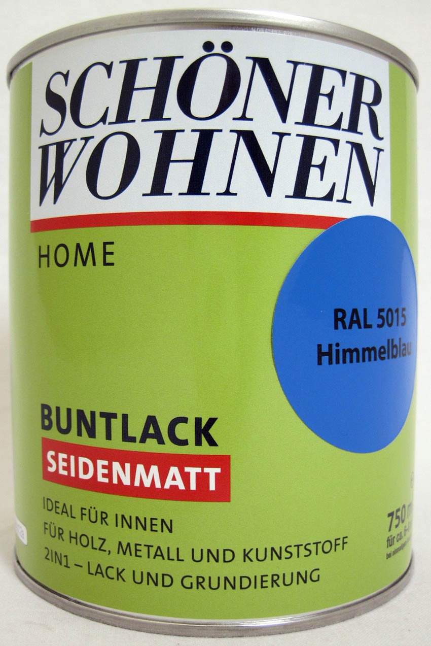 Home Buntlack - Acryllack, seidenmatt, RAL 5015 Himmelblau, 750 ml