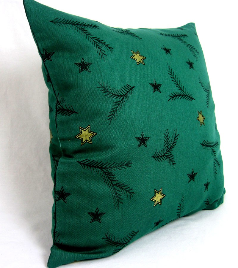 Kissenhülle Kissenbezug Grün mit goldenen Sternen ca.40 x 40cm