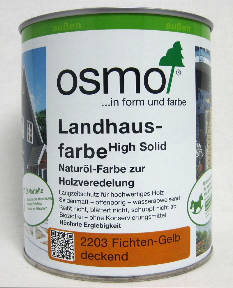 Osmo Landhausfarbe 2203 Fichten-Gelb deckend 750ml