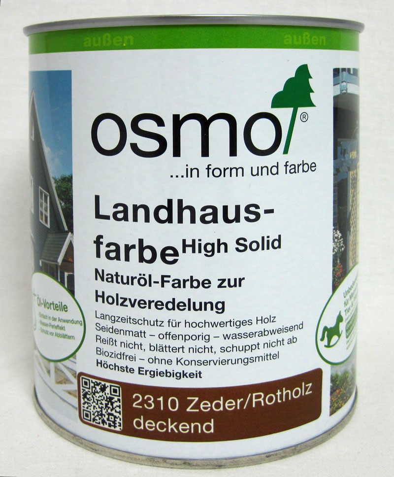 Osmo Landhausfarbe 2310 Zeder-Rotholz deckend 750ml