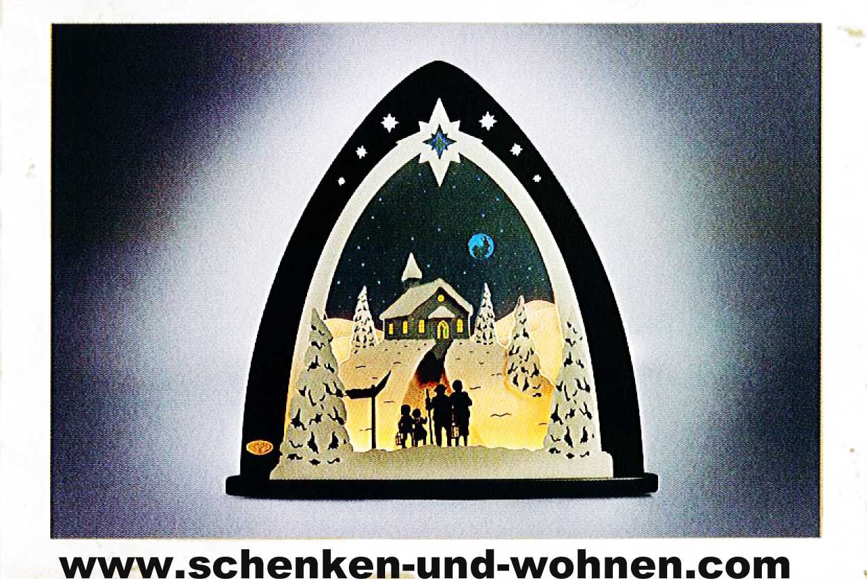 Lichterspitze LED  "Bergkapelle" 52 x 53,5 x 9 cm (L/H/T)