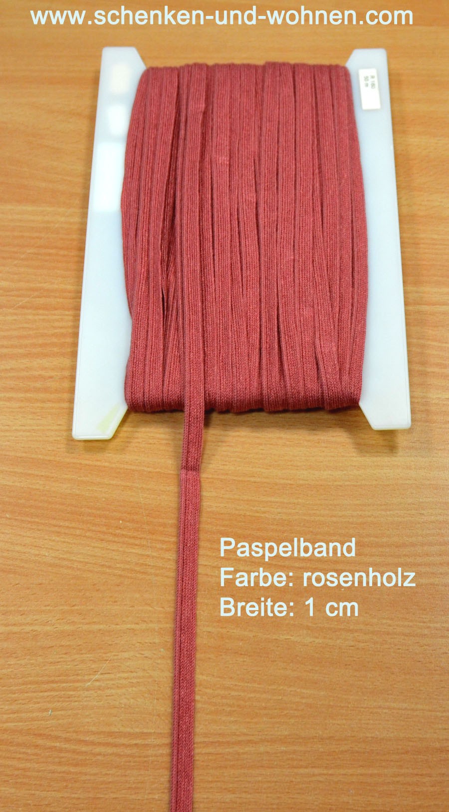 Paspel Keder Borte 1 cm breit rosenholz Meterware
