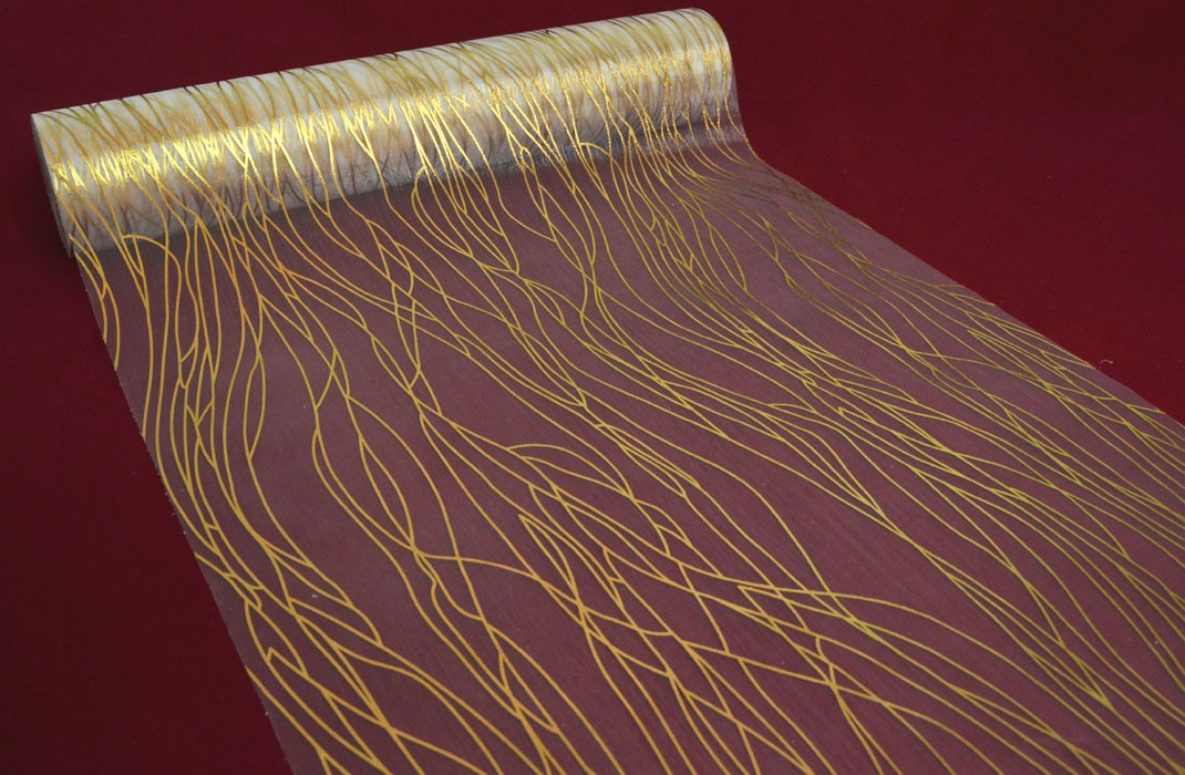 Tischband Welle gold 29 cm Meterware