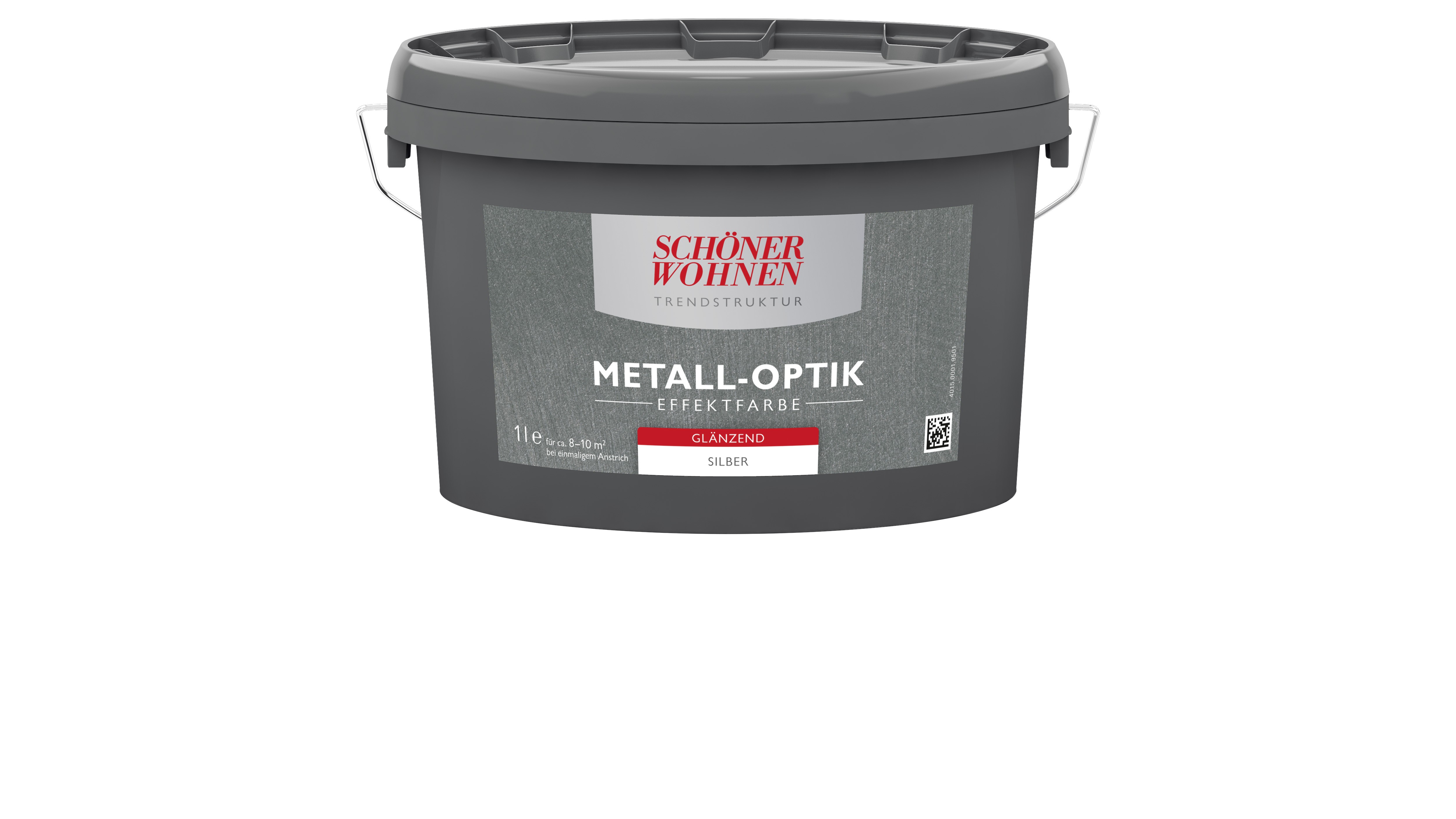 Trendstruktur Metall-Optik glänzend silber 1L