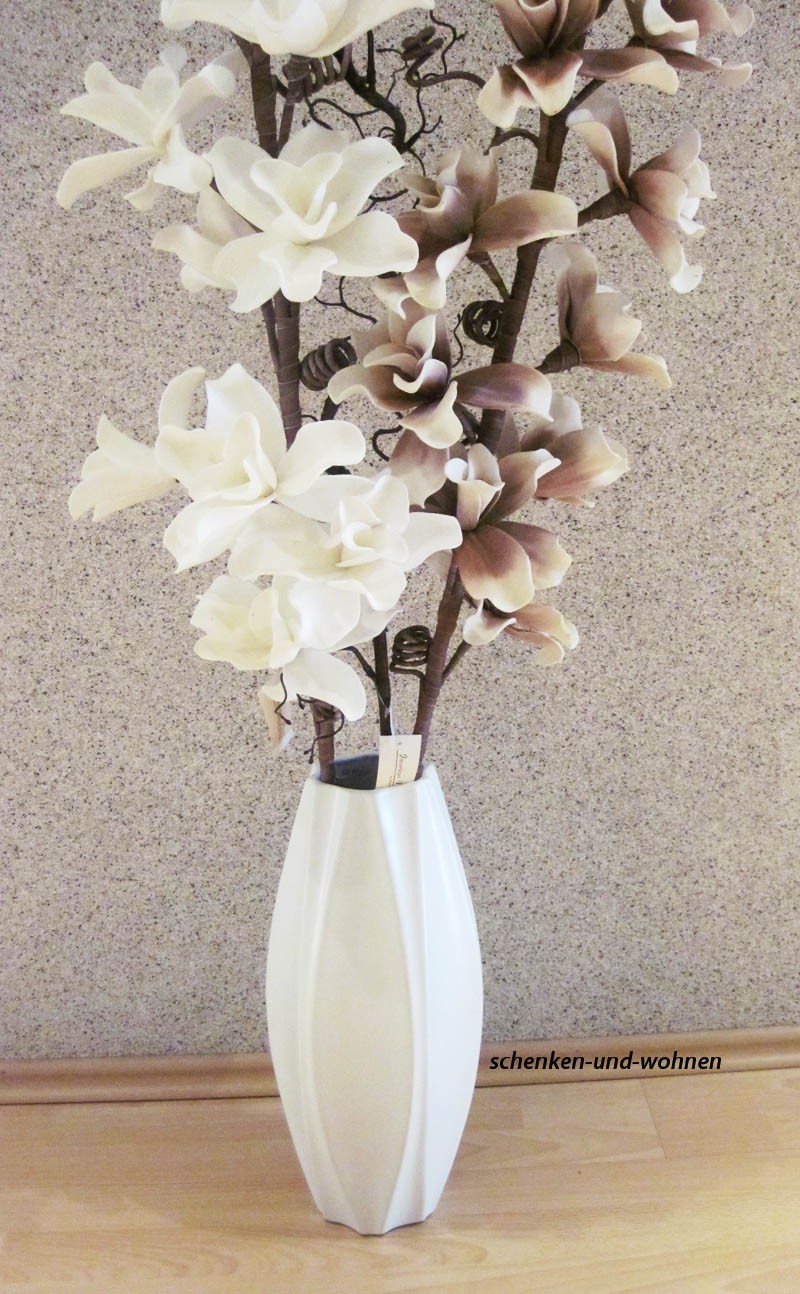 Keramik-Vase Weiß-mattglasiert ca. 40 cm