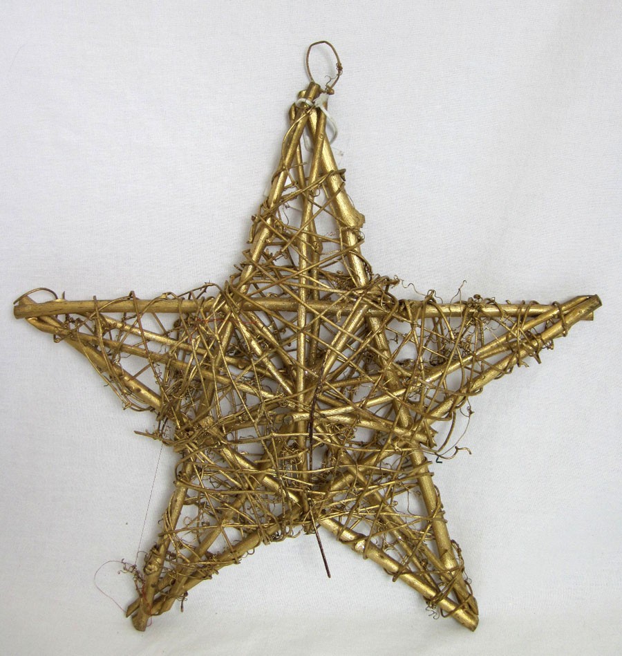 Deko-Weide-Stern gold zum Hängen oder Stellen, ca. 25cm 
