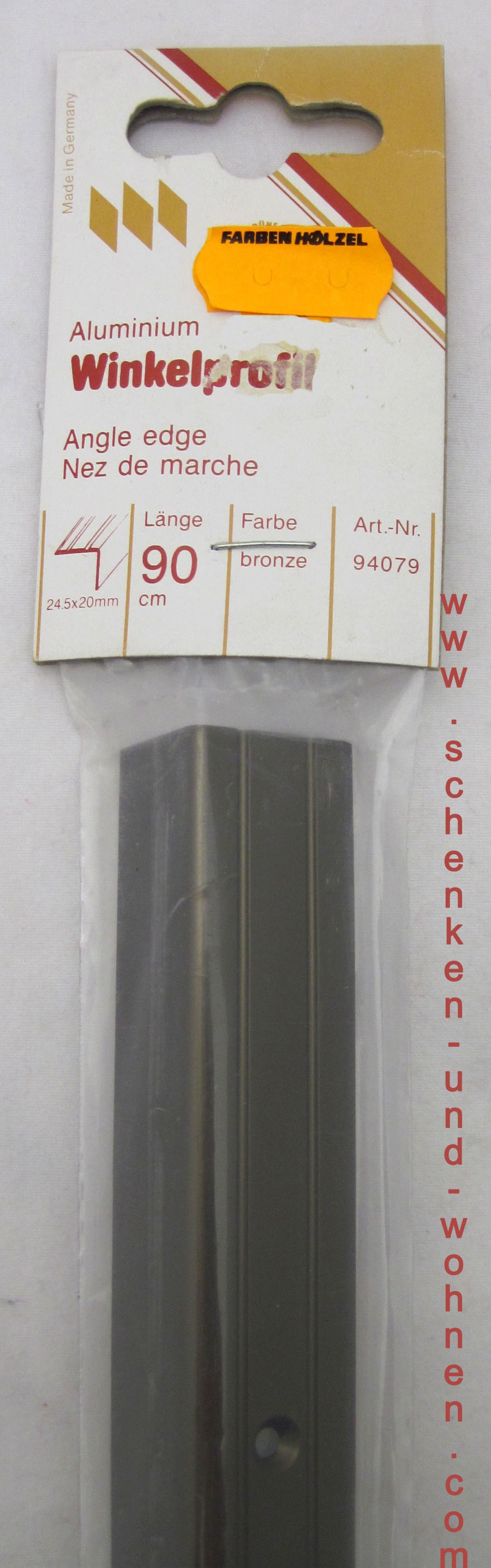Winkelprofil Bodenprofil bronze dunkel 24,5x20mmx90 cm