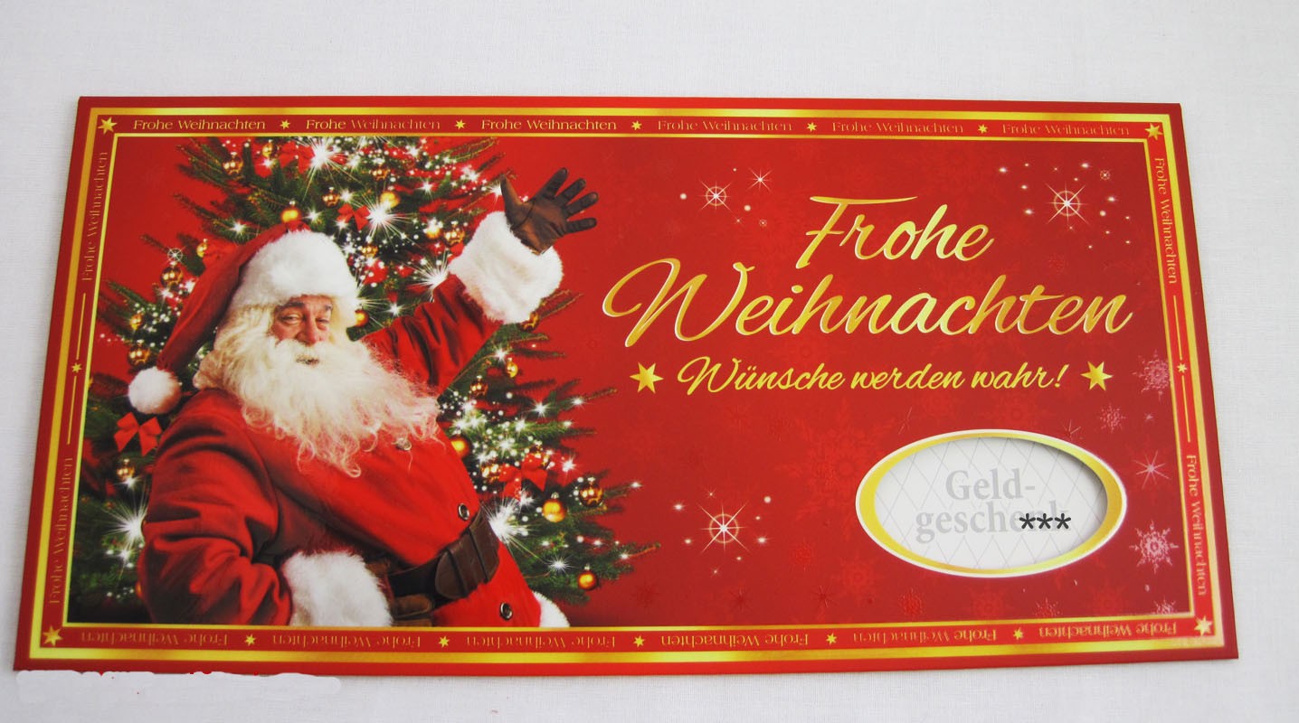 XXL-Gutschein Geldgeschenk Umschlag "Frohe Weihnachten"