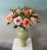 1 Rose mit Knospe rosa Kunstblume 68 cm