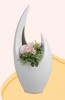 Keramik Vase weiss matt gebogen Sichel ca. 19x14x43cm B/T/H