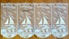 1 Teil Kurzgardine mit Stickerei Küstenliebe ca. 16 x 42cm (B/H)