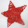 Deko-Rattan Stern rot mit Glitter, ca. 25 cm (Länge zwischen zwei Sternspitzen) 