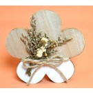 MDF-Blume mit Trockenblumen natur/weiss/rosé d=18 cm