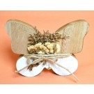 MDF-Schmetterling mit Trockenblumen natur/weiss/rosé 18x15x2 (BxHxT)