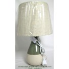 Keramik Lampe Pistachio khaki grün glänzend-creme matt 42x25x25 (HxBxT)