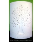  Porzellan-Lampe Ellipse -Lebensbaum- weiß, ca.28 x 18 x 10 cm  (H/B/T)