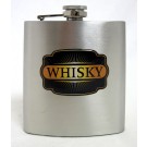 Flachmann Edelstahl gebürstet - Whisky  ca. 9,3 x 12,5 x2,6 cm B/H/T