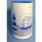 Leuchtglas maritim mit LED-Beleuchtung und Timer HxD (15x8,5cm)