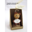 1 Gruß - Bär „Ich hab dich lieb“ aus Holz, ca. 5 cm hoch