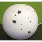  Porzellan-Kugellampe Prickellampe -Sternendesign ca. 16 cm  