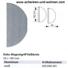 Magnetgriff für Flächenvorhänge Halbkreis 50x100 mm Weiß