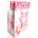 Geschenktasche rosa Geburt Motiv Body 18x24x8 cm (BxHxT)