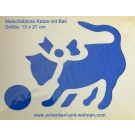 Wandschablone Malschablone Bordüre Katze mit Ball 