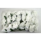 24 Künstliche Rosen Schaumrosen mit Stiel weiss-grün,Gesamtlänge ca. 25cm