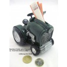 Spardose Traktor Nostalgie, grün/schwarz, ca. 12,0x10,0x10,0cm (L/H/B)