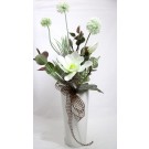 Kunst-Blumenarrangement Magnolie weiß in Keramik-Vase ca. 34x63x25cm (B/H/T)