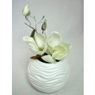 Keramik Vase "Floris" bauchig Cremeweiß V2 ca. 11 cm hoch Ø ca. 14 cm