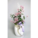 Kunst-Blumenarrangement lila in Keramik-Vase ca. 57x16x15 (HxBxT)