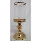  Metall Windlicht mit Glas und Spiegelplatte gold ca.30x11x11cm H/B/T
