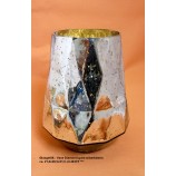 Glasgefäß - Vase Diamond gold-silberfarben ca. 21,0x26,5x21,5 cm B/H/T 