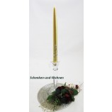Leuchterkerze "Weihnachtswind" gold  ca. 30 cm