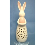 Keramik-Hase mit LED ca. 25 cm groß