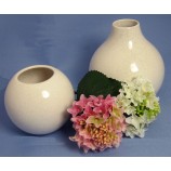 Vase bauchig Keramik Serie Spring 18x18 cm (HxD) weiss gesprenkelt